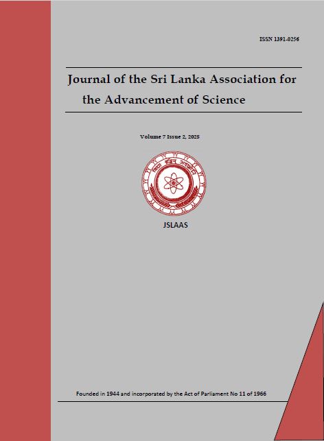 					View Vol. 7 No. 02 (2025): Journal of the Sri Lanka Association for the Advancement of Science
				