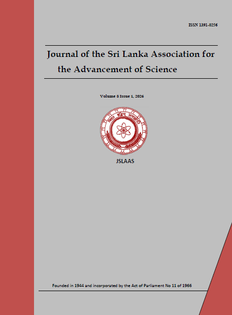 					View Vol. 8 No. 1 (2026): Journal of the Sri Lanka Association for the Advancement of Science
				
